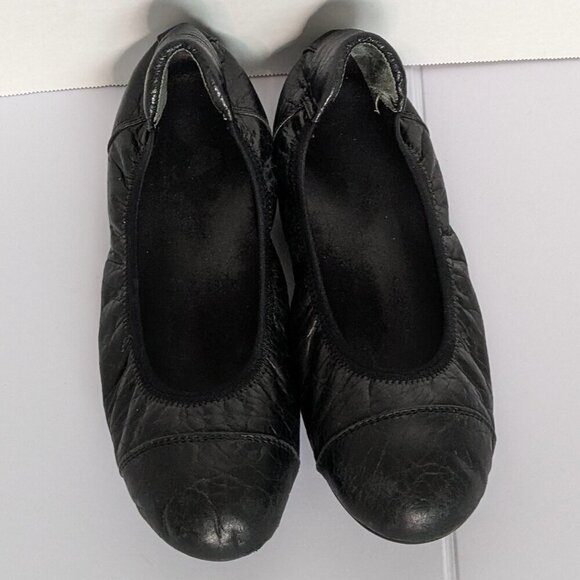Vionic Natalia Ballet Flats Shoes Women's Size 8 US 39 EU Black Leather Slip On - Picture 1 of 9